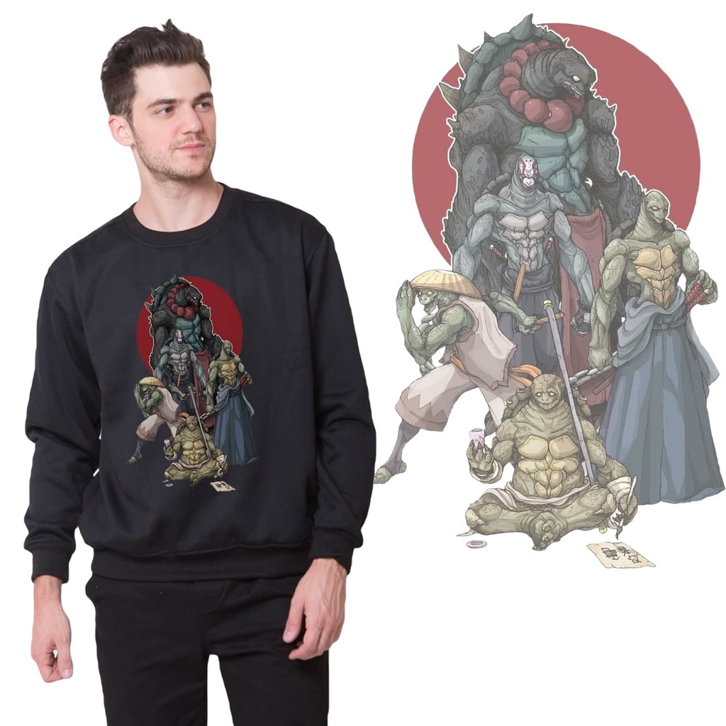 Newofficial Sweater Jumper Printing Kura Kura Ninja Black Collor sweater Crewneck Polos Sablon printing Black Collor  Pria Dan Wanita Sweatshirt Size M L XL Original Premium