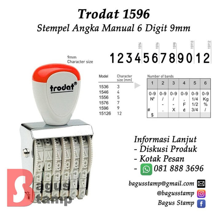 

Jual Stempel Angka Manual 6 Digit 9mm Trodat 1596 Diskon