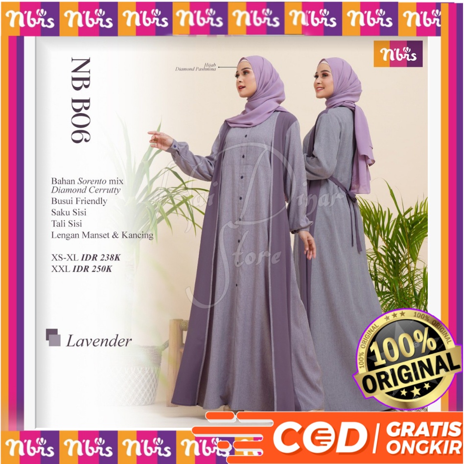 [Baru] Nibras Gamis Muslimah NB B06 Ready JUMBO ADA