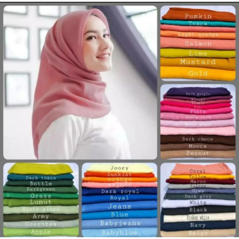 SEGI EMPAT POLOS PARIS//KERUDUNG SEGI EMPAT POLOS//HIJAB SEGI EMPAT PARIS POLOS