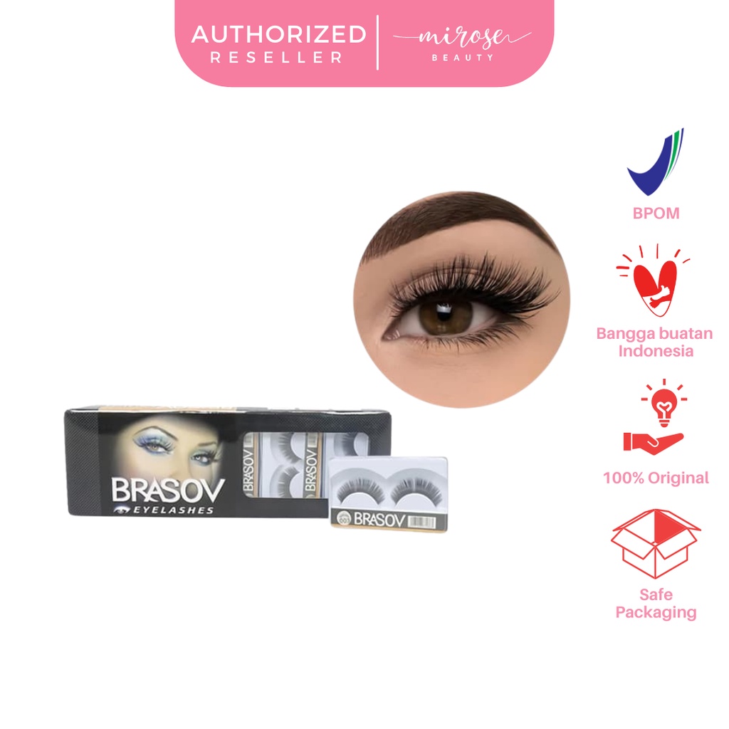 BRASOV Bulu Mata Palsu 1 Pasang Make Up Ekstensi Eyelashes Eyelash Full Strip Lashes Set