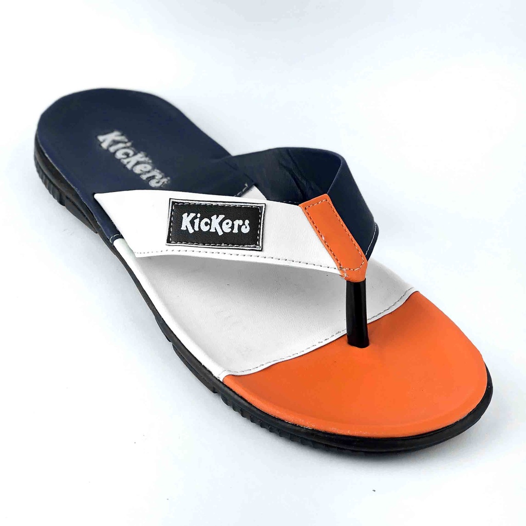 Sandal Jepit Pria Casual Distro Murah Keren Sendal Terbaru Virale JPT 07 ORANGE