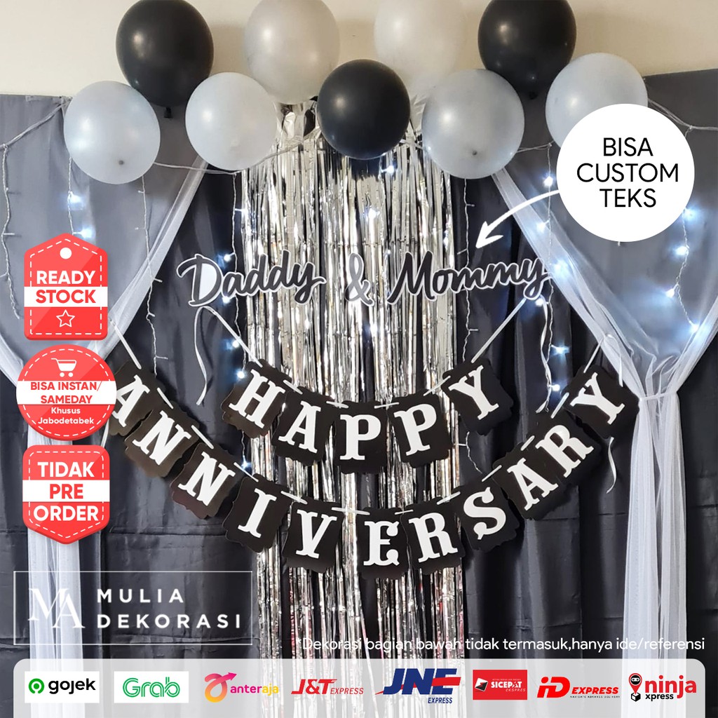 Dekorasi Backdrop Background Ulang Tahun Pernikahan Photobooth Paket Mulia Anniversary