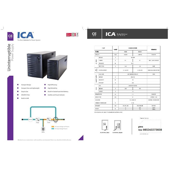 UPS ICA CE-1200 VA UPS ICA CE-1200 VA BARU GARANSI RESMI