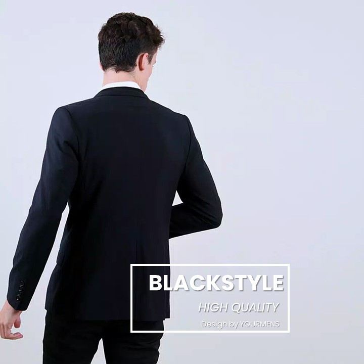 JAS PRIA - BLAZER NIKAH HITAM NEW BLACKSTYLE MODEL SLIMFIT CASUAL KOREA STYLE