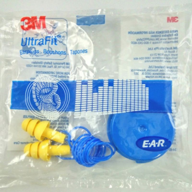 3M Ear plug Ultraflit Corded Original - Pelindung Telinga Dengan Casing