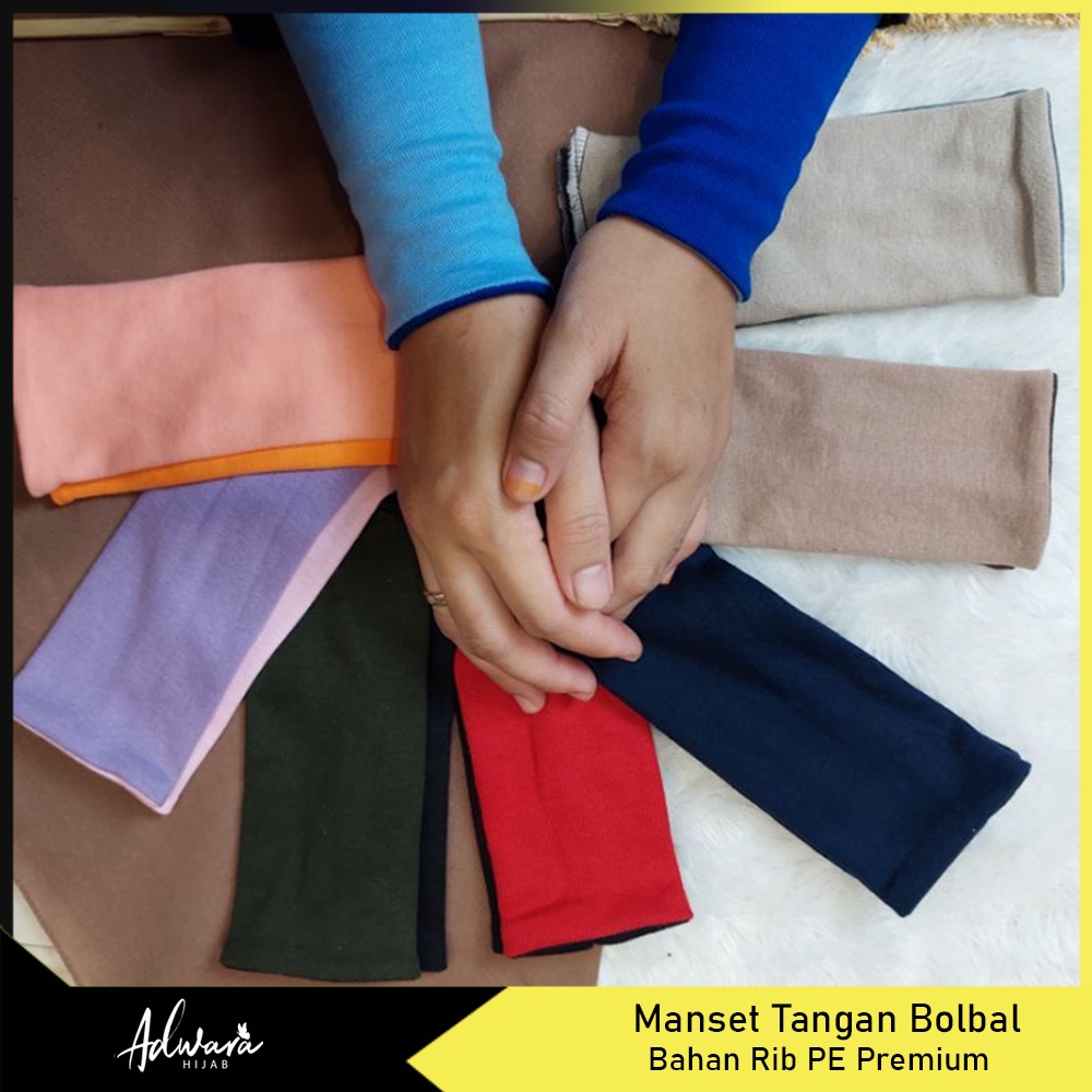 ADWARA HIJAB Manset Tangan Bolak Balik Bahan Kaos Rib Premium / Manset Bolbal Muslimah Original Berkualitas