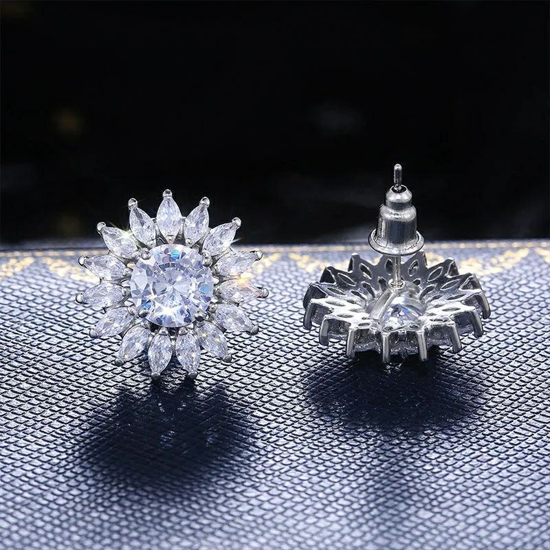 Anting Wanita Tusuk Anting Bunga Berlian/Anting Tusuk Anting Korea