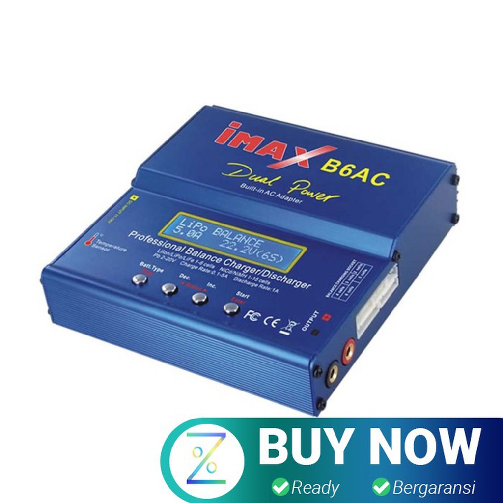 IMAX B6AC Charger Baterai LiPo dengan AC Adapter Integrated - Blue