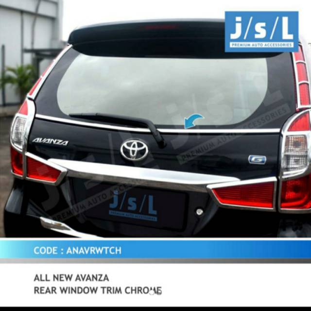 List kaca belakang grand all new Avanza/ rear window trim chrome jsl