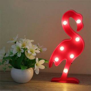  Lampu  hias  bentuk flamingo kaktus nanas  palm lampu  meja 