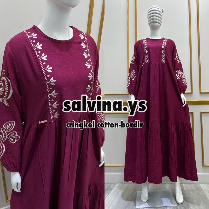 GAMIS SALVINA YS CRINGKEL KRINGKEL COTTON BORDIR ORIGINAL 10000%
