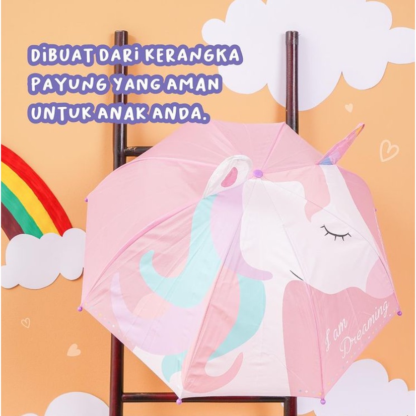 Payung anak / Perlengkapan Anak / Payung Anak Kuping Karakter / Payung Anak Perempuan - 77003