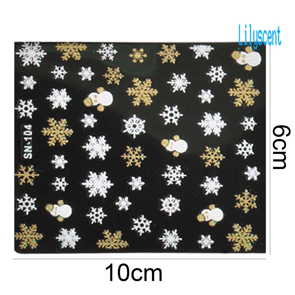 Stiker Kuku Motif Kepingan Salju Warna Solid