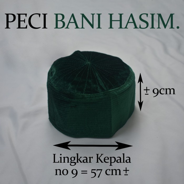 kopiah peci bani hasyim warna hijau beludru harga terjangkau