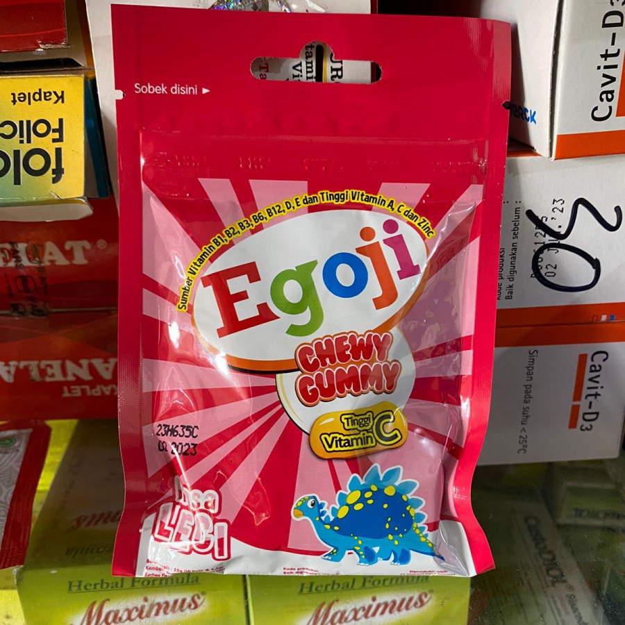 EGOJI CHEWY GUMMY - Permen Kunyah Vitamin Nutrisi Anak Rasa Leci Sachet Isi 10