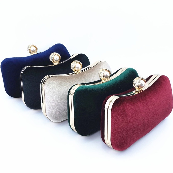 BJ200105 - BEIGE/BLACK/DARKBLUE/DARKGRAY/GREEN/WINE - TAS PESTA CLUTCH SLEMPANG VELVET BLUDRU WANITA FASHION IMPORT MODIS ELEGAN TERMURAH TERLARIS TERBARU BAGSTORE JAKARTA TAS BATAM JT00105 GT1897 BQ3435