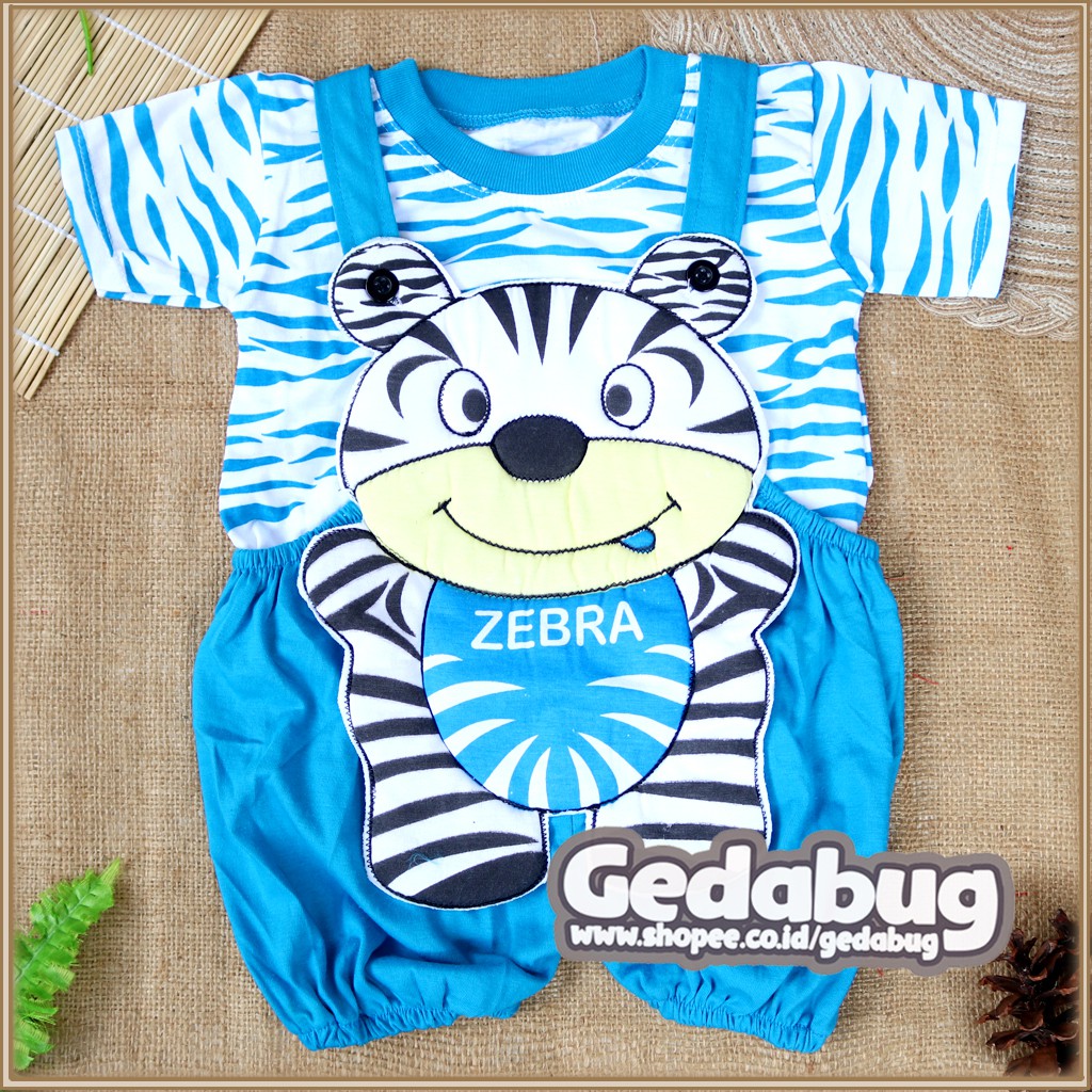 Setelan Kodok Anak Bayi  Karakter Zebra / Jumper Bayi Overall - gedabug