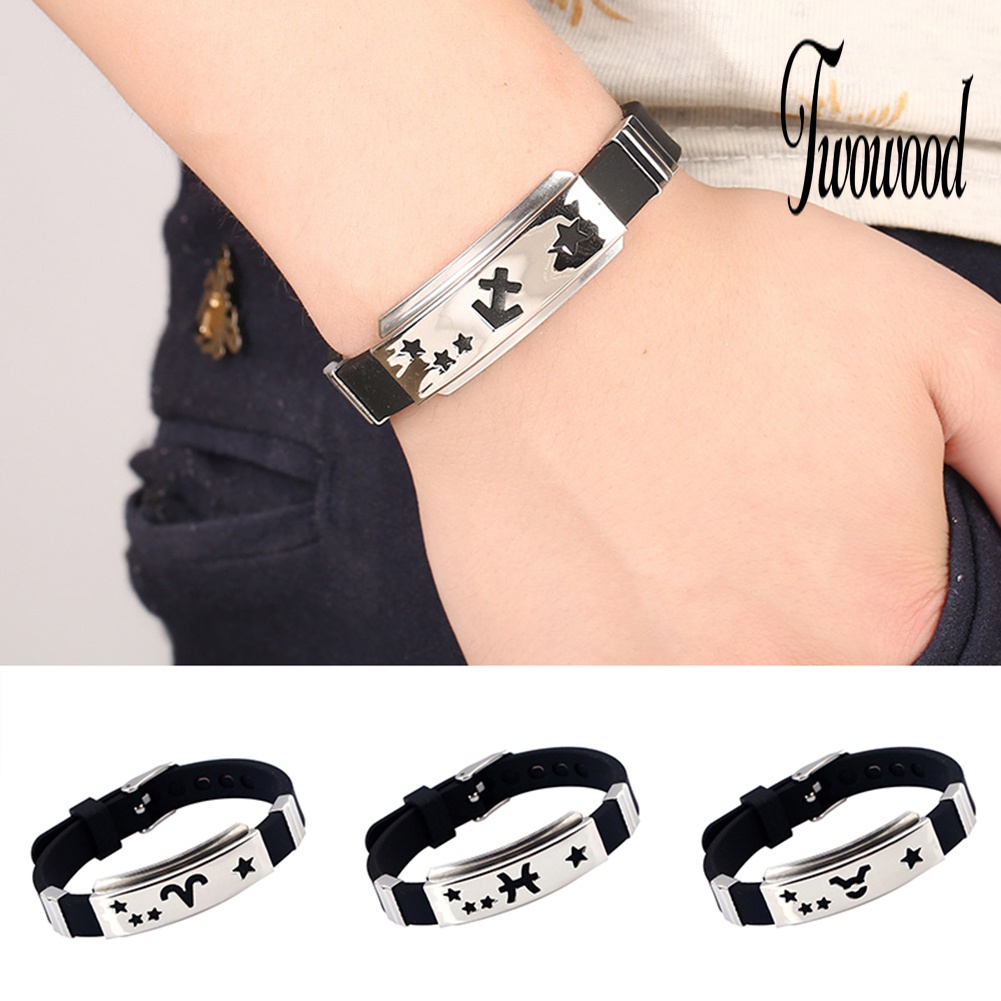 Gelang Bahan Stainless Steel Dan Silikon Untuk Pria