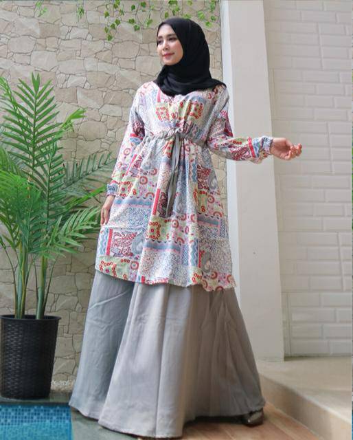 Gamis Bunga Polos Gamis harian rumahan