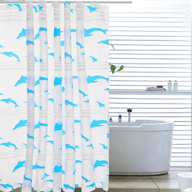 Tirai Kamar Mandi Shower Curtain 180 x 180 cm Bahan PEVA Anti Air