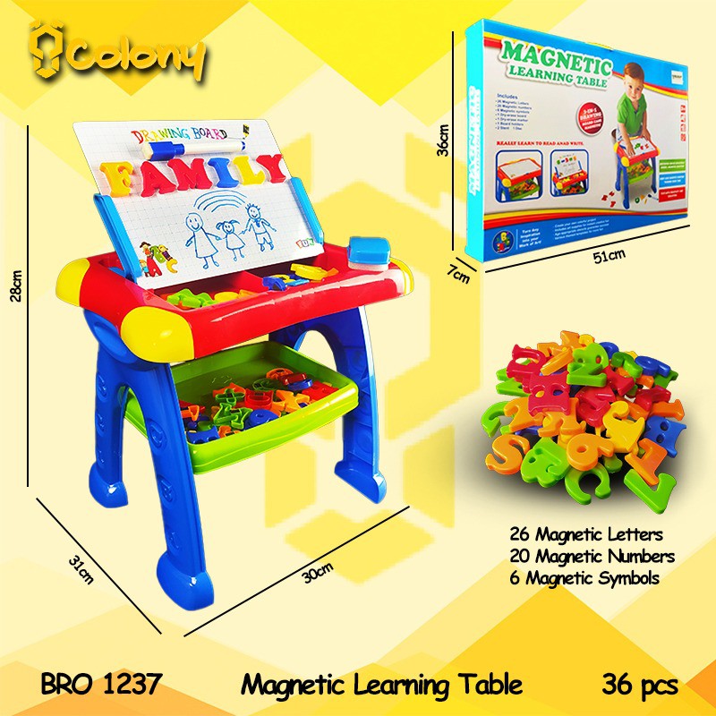 PROMO BRO1237 Meja Belajar Papan Tulis Magnet Huruf Angka Whiteboard Edukasi Menggambar Menulis CLY