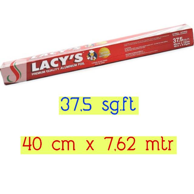 Lacy's Aluminium Foil 37,5 sqft ( 45 cm x 7,62 mt) with CUTTER