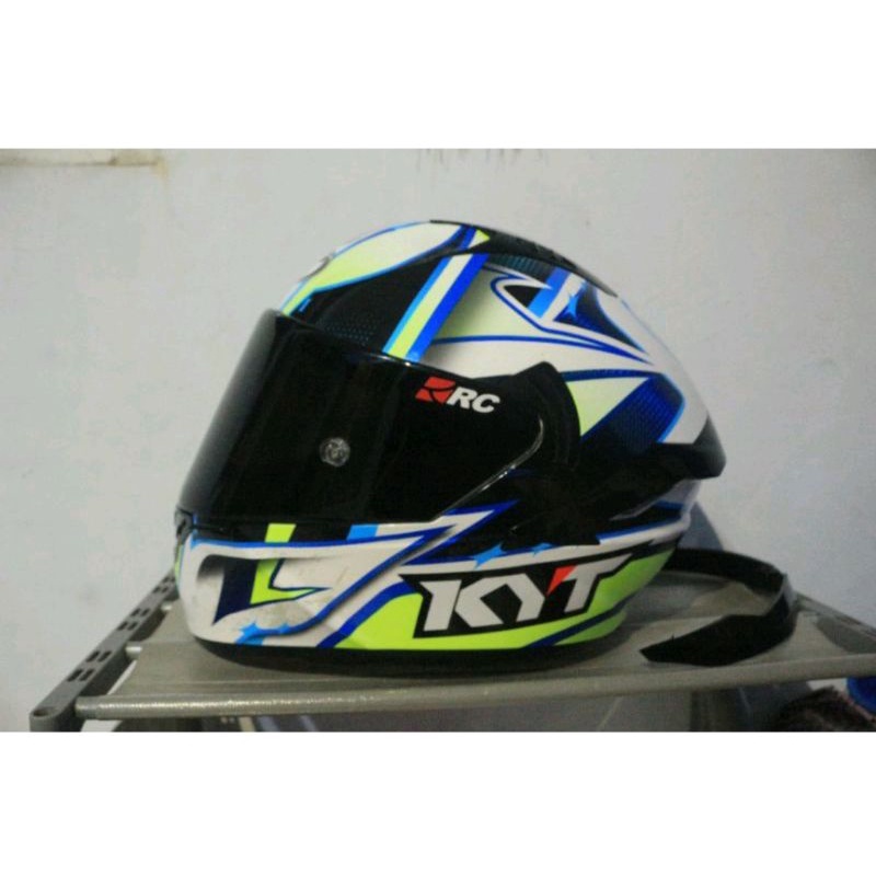kyt nfr locatelli microlock size L visor udah dark smoke+spoiler minus warna hijau nya agak pudar ta