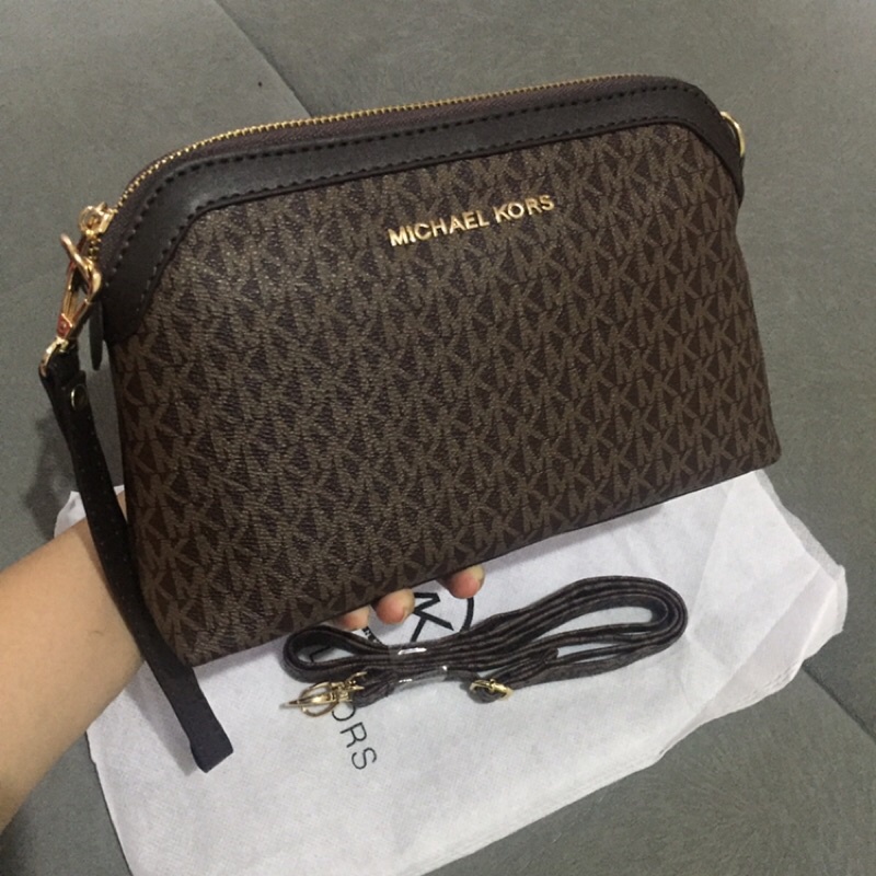 clutch hand bag mk import kulit free tali panjang dan tali tenteng