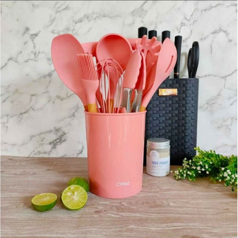 Jual Cypruz Utensil Set Ak Pk Spatula Set Silikon Gagang Kayu