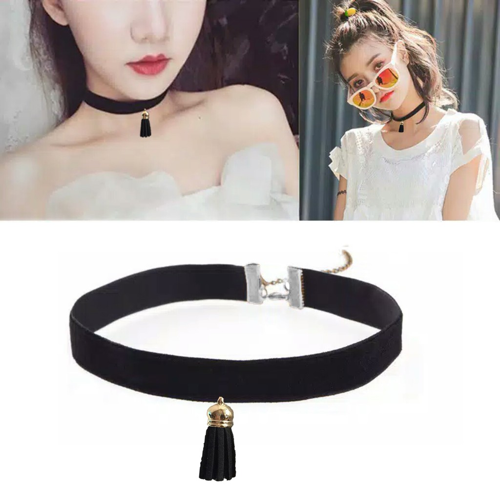 Kalung Import Wanita Kekinian Model Liontin Tassel Choker 07