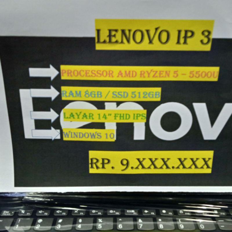 LENOVO IP 3 RYZEN 5 5500U 8GB SSD 512GB