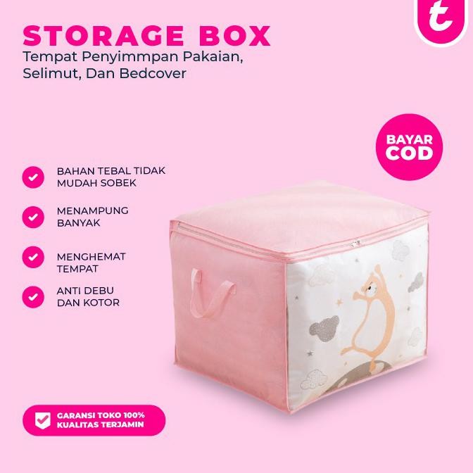 storage praktis korea Tempat Pakaian Bedcover