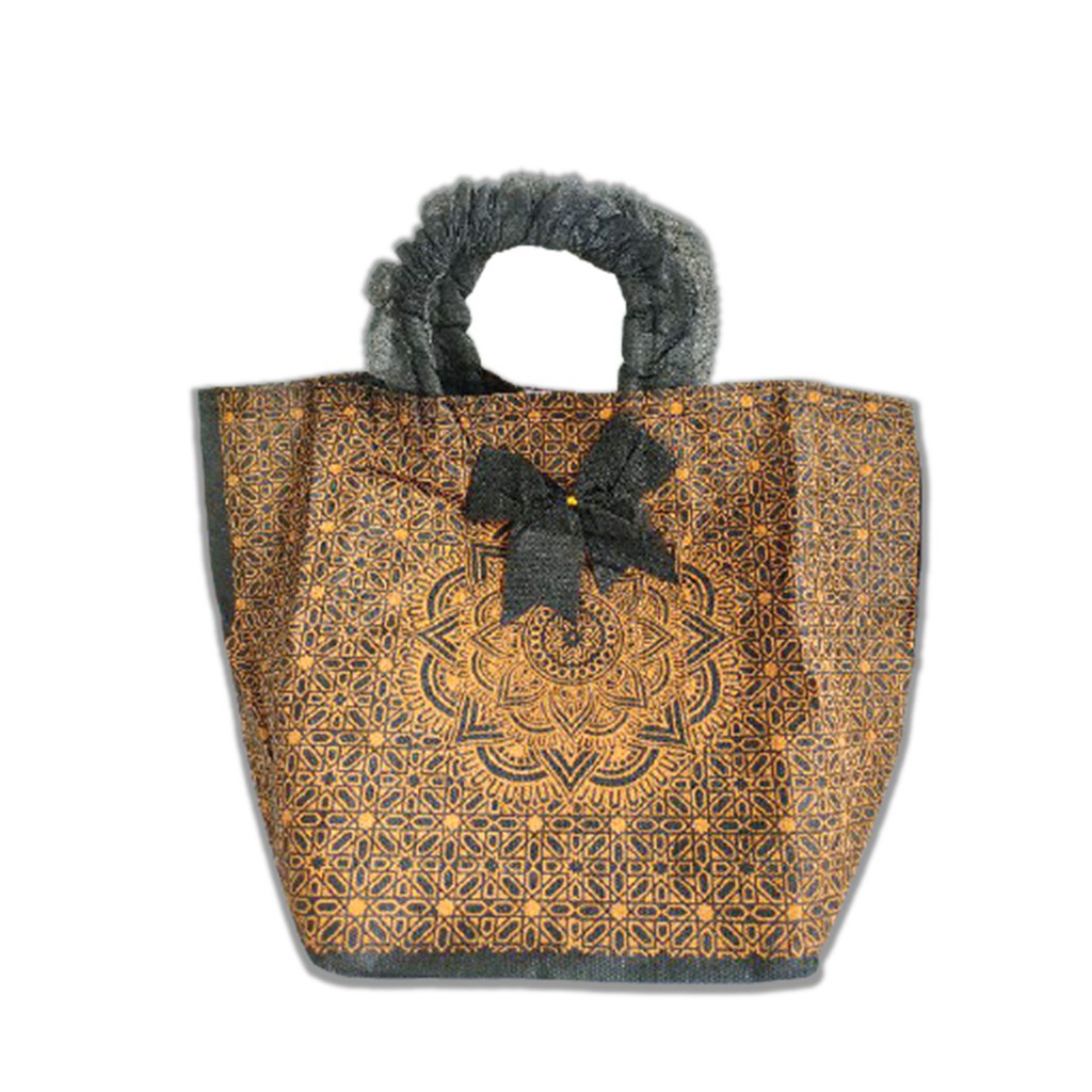 TAS HAJATAN UKURAN 22x22 TAS BOX NASI BAHAN SPUNBOND MOTIF BATIK TAS BESEK KOTAK BENTO TAS SYAHRINI