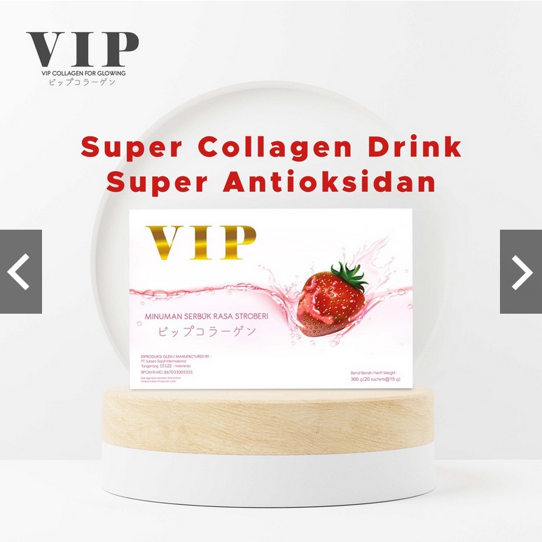 

VIP Collagen Drink - 1BOX - 20S - Suplemen Pemutih kulit BPOM - Collagen Tripeptide