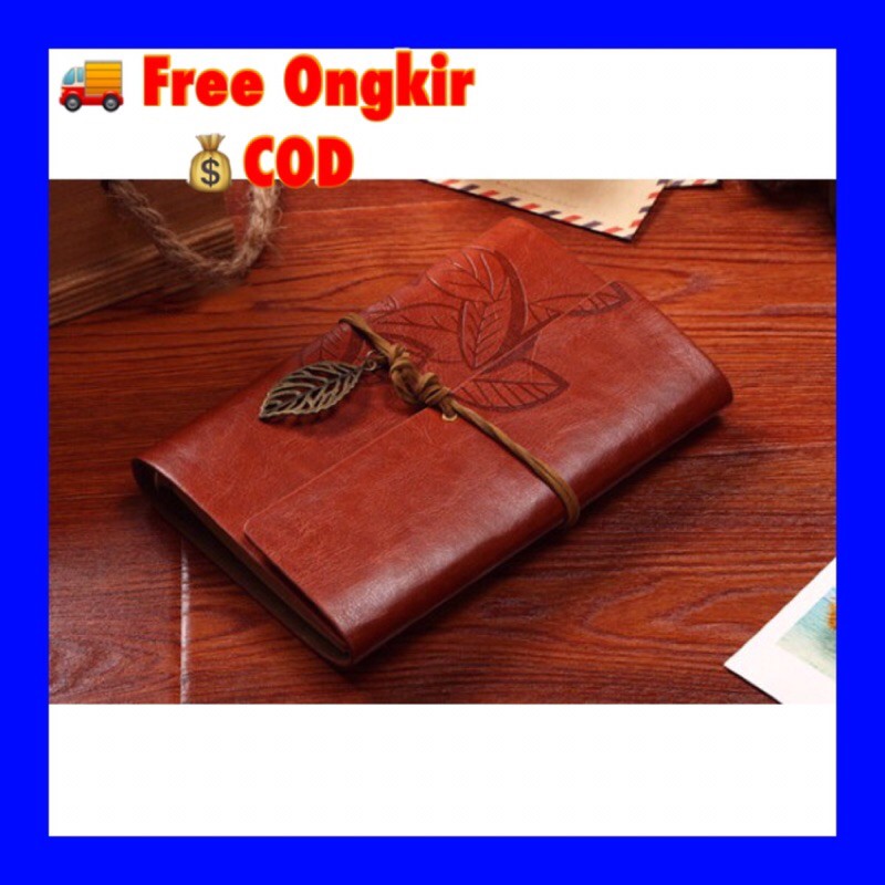 

PHANTACY Buku Tulis Agenda Kerja Binder Organizer Kulit Retro A6 BSD666 Brown