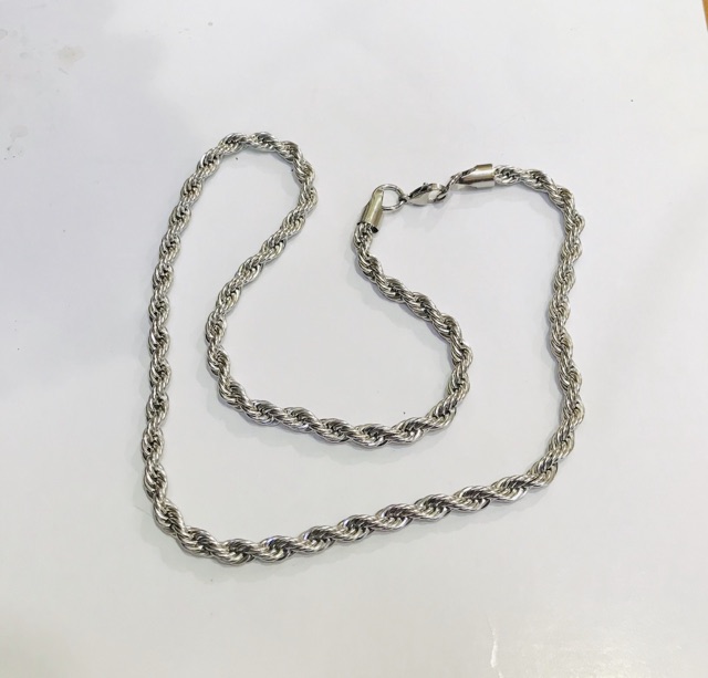 Kalung pria // kalung cowok // kalung tambang titanium // panjang 60 cm // titanium //kalungtitanium