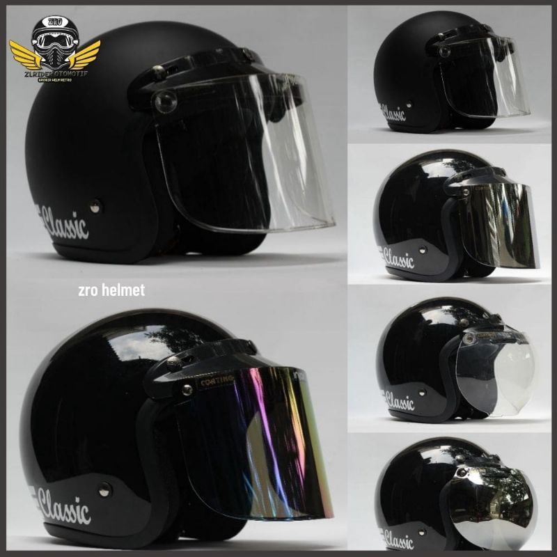 Helm Bogo Dewasa Half Face Hlm Bogo Jadul Hlem Unik Slim Head Cowok Motor Vespa Pria Wanita Kekinian