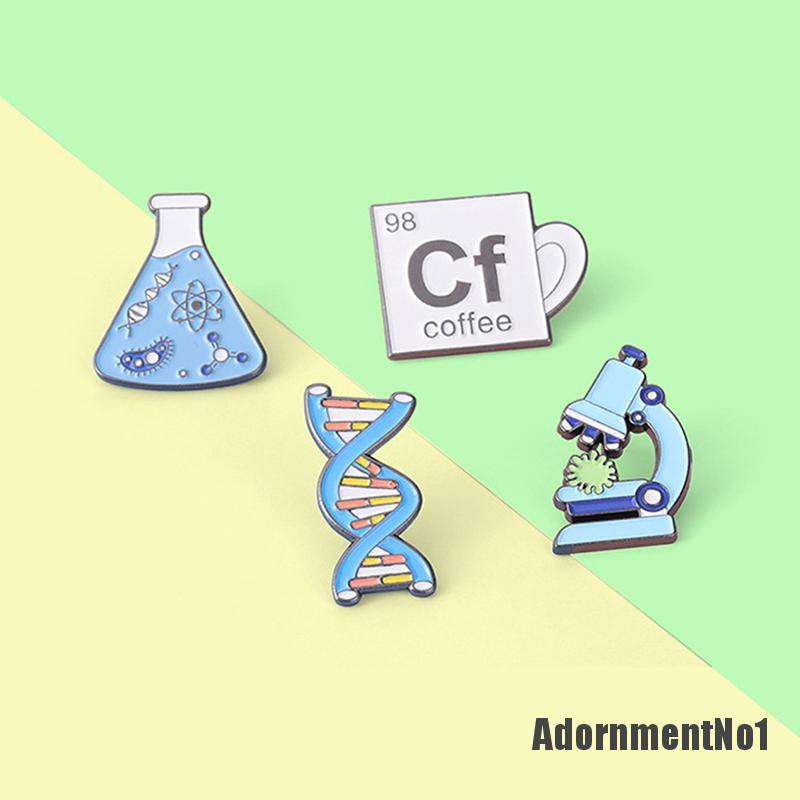 (Adornmentno1) Bros Pin Enamel Bentuk Mikroskop Kimia Molekul Dna