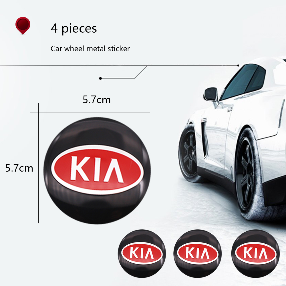 4pcs Stiker Cover Hub Tengah Velg Mobil Bahan Aluminum Ukuran 56mm Untuk Kia Model Forte Spectra Sportage Sorento RIO