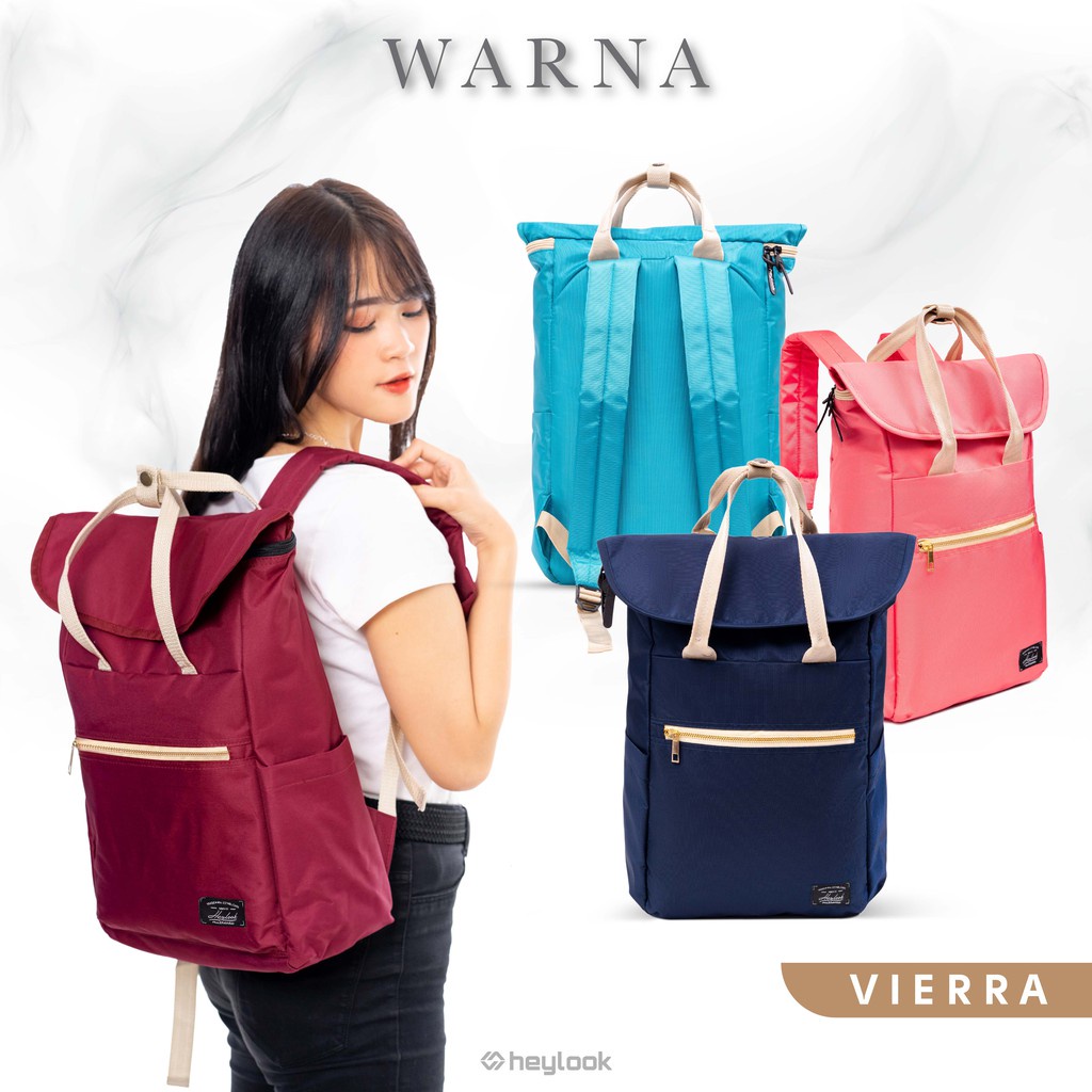 HEYLOOK Project - (Free Raincover) Ransel Wanita Backpack VIERRA Tas Ransel Laptop Cewek Tas Leptop Tas Sekolah Tas Kuliah Tas Punggung Perempuan Terbaru