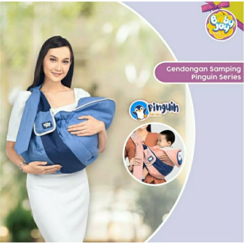 Baby Joy Gendongan Bayi Samping (cocok u/ newborn) + Kantong Botol Susu Pinguin Series - BJG 2019-4