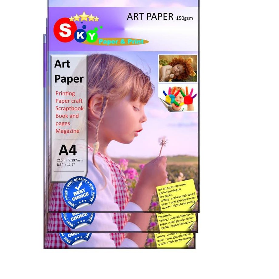 

❅ Kertas Art Paper Sky Artpaper photo 150 gsm isi 100 lembar A4 ➦