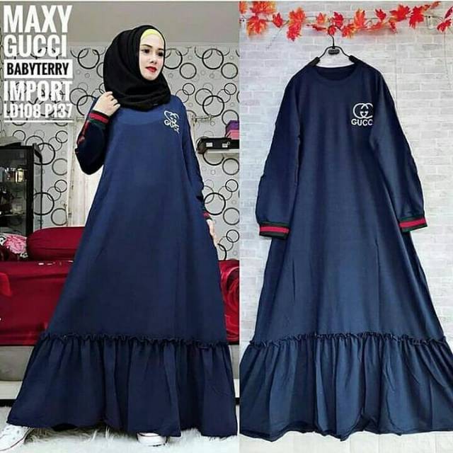 GUCCI DRESS CB / gamis sport / baju muslim / maxi long dress / dress wanita / baju kekinian