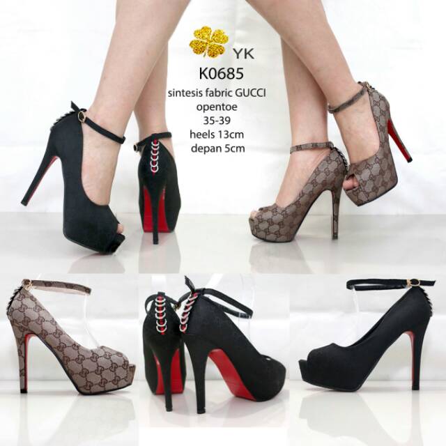 OSshoes 0685 premium heels 13cm 13 cm import shoes wanita high heels ketutup tali kebuka
