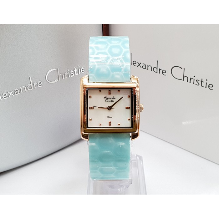Jam Tangan Wanita Alexandre Christie AC 2623 Rosegold Ice Blue Ori