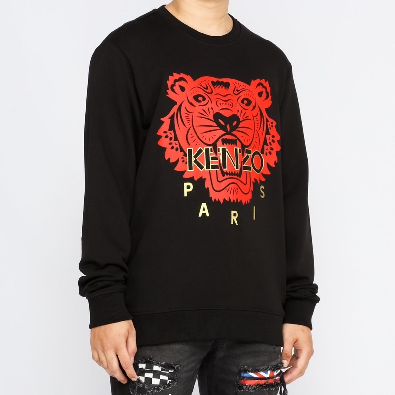 Ken. Crewneck Tiger Black/Red Gold