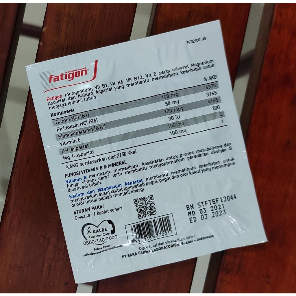 Fatigon Multivitamin dan Mineral 6 Kaplet / Daya Tahan Tubuh / Menambah Stamina / Kesehatan Kulit