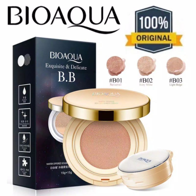 Bioaqua bb cushion gold + refil