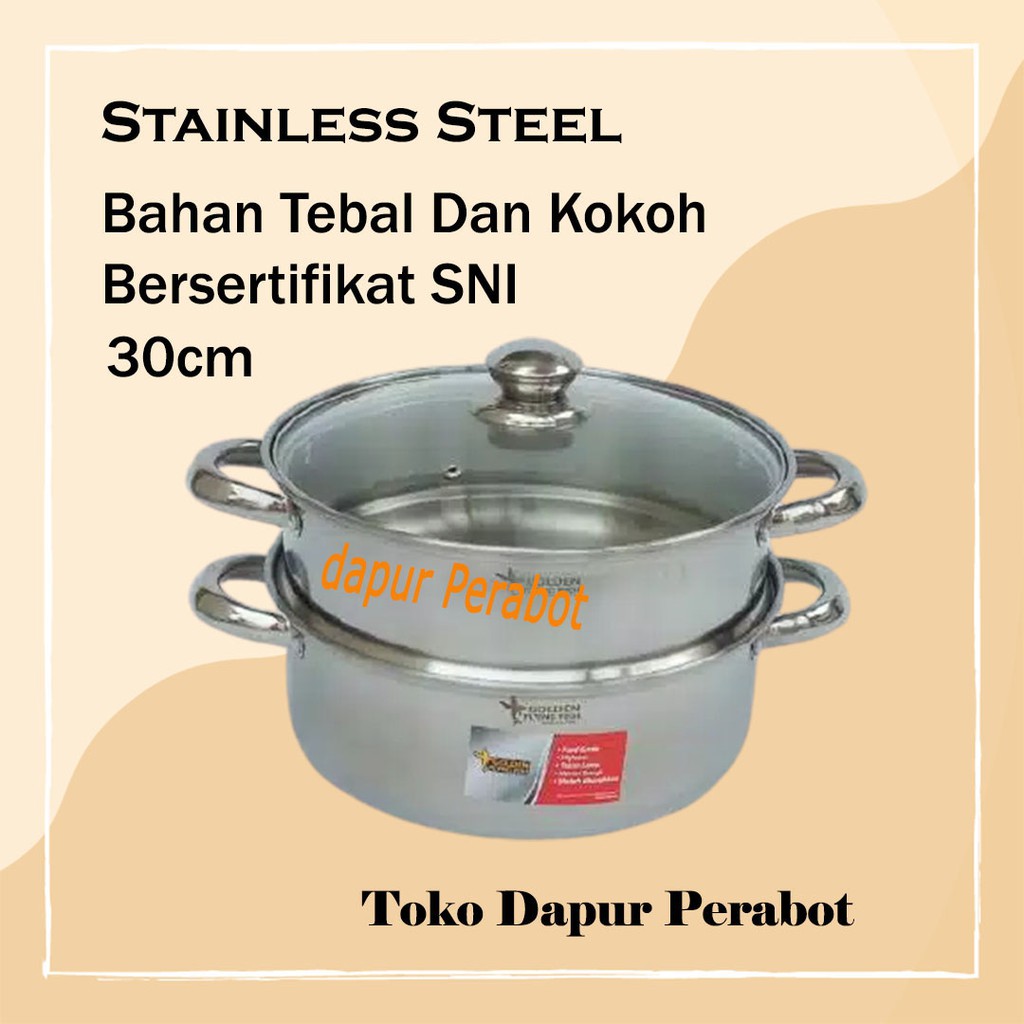 PANCI KUKUSAN DANDANG STEAMER KUKUS  STAINLESS SERBAGUNA BESAR